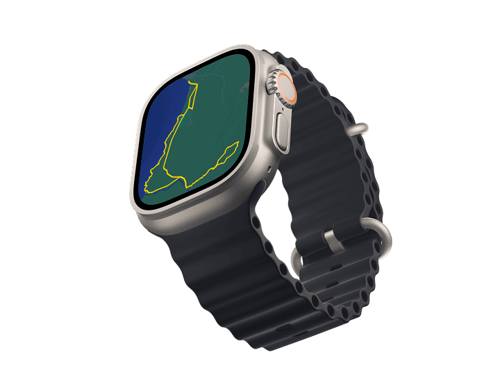 Apple Watch displaying a route map