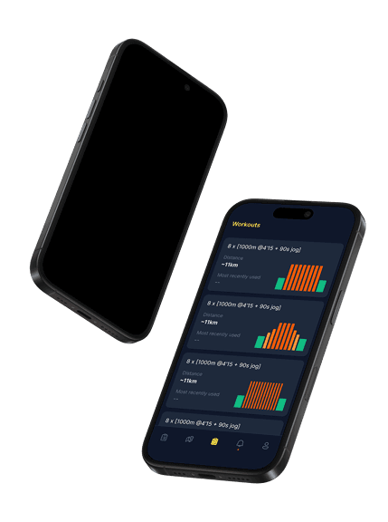 Workout screens displaying run metrics